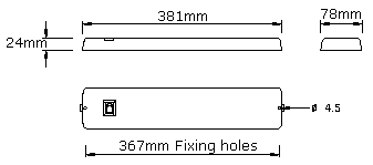 Rooster Booster fluorescent extension lamp overall dimensions