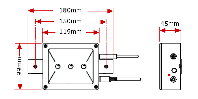 diagram showing the size of the Rooster Booster ST